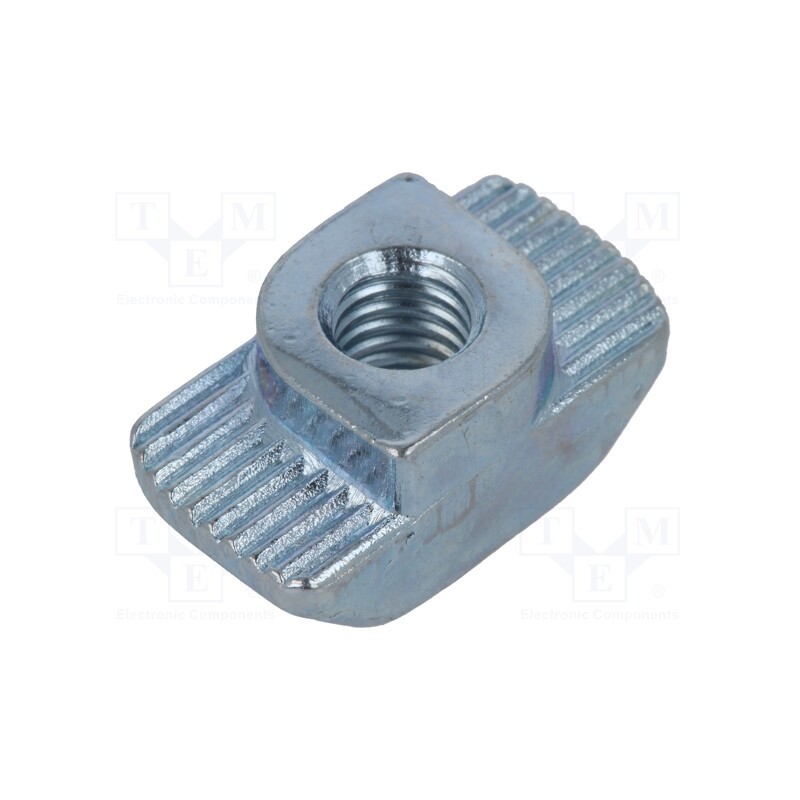 10 pcs : GN 505-10-M5-OB - Nut, for profiles, Width of the groove: 10mm, steel, zinc, T-slot