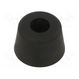 10 pcs : 729 - Screw fastened foot, H: 15.9mm, black, Dim: Ø23.8mm, Cutout: Ø4.4mm