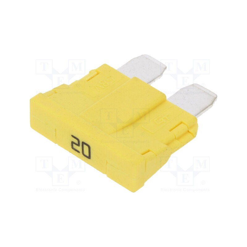 10 pcs : ANR58-UL-20A - Fuse: fuse, 20A, 250VAC, 58VDC, automotive, 19mm, UNIVAL