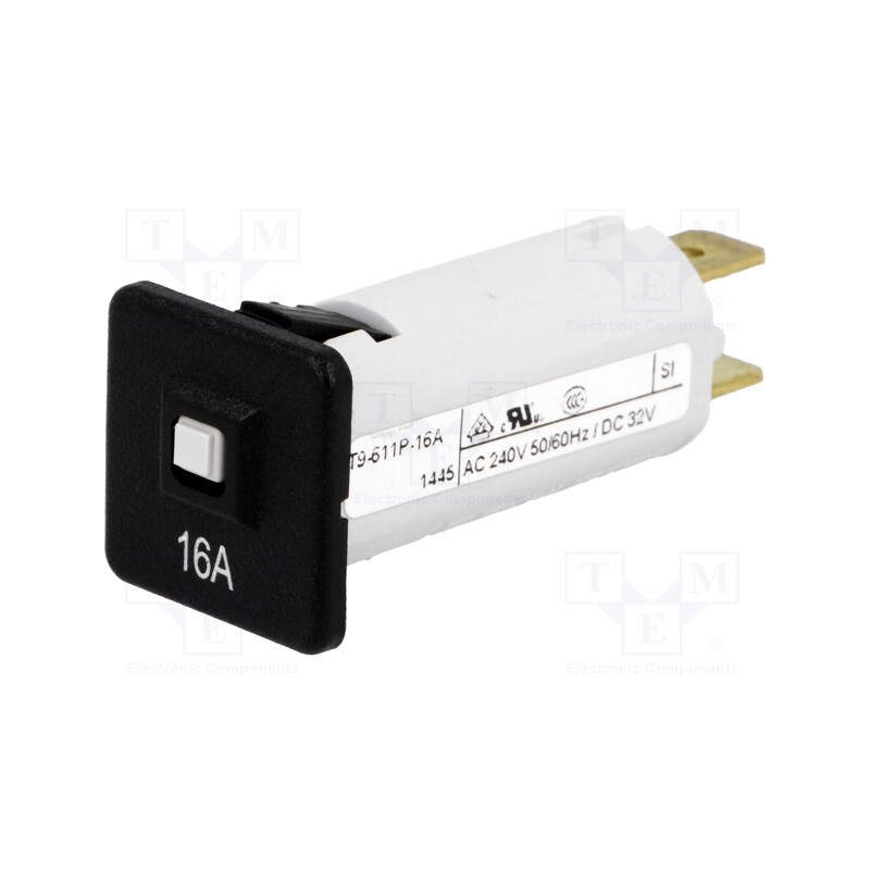 10 pcs : 4404.0006 - Circuit breaker, 240VAC, 48VDC, 16A, SPST, Poles: 1, Ø16mm, 1.5kV