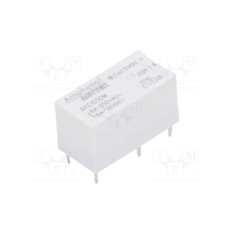 10 pcs : AKE105DM00G - Relay: electromagnetic, SPST-NO, Ucoil: 5VDC, 8A, 8A/250VAC, PCB