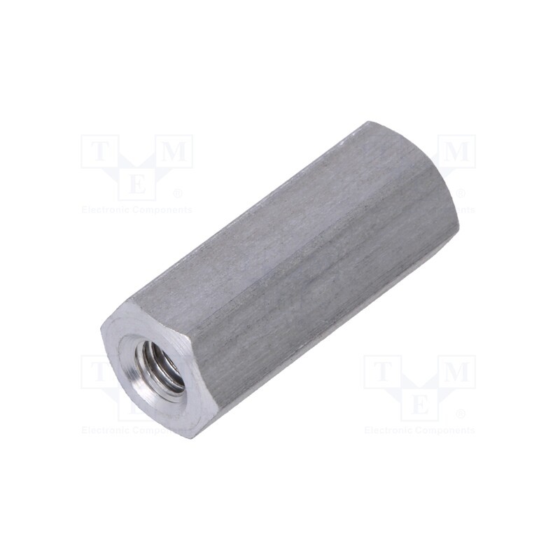 50 pcs : 135X15 - Screwed spacer sleeve, 15mm, Int.thread: M3, hexagonal, aluminium