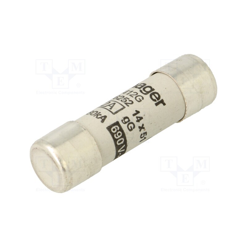 10 pcs : LF412G - Fuse: fuse, gG, 12A, 690VAC, cylindrical,industrial, 14x51mm