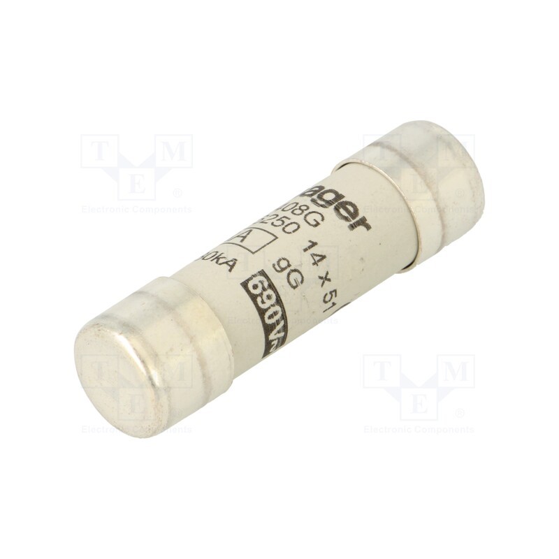 10 pcs : LF408G - Fuse: fuse, gG, 8A, 690VAC, cylindrical,industrial, 14x51mm