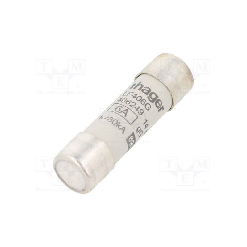 10 pcs : LF406G - Fuse: fuse, gG, 6A, 690VAC, cylindrical,industrial, 14x51mm