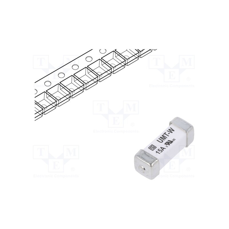 10 pcs : 3-122-718 - Fuse: fuse, time-lag, 15A, 125VAC, 125VDC, SMD, ceramic, copper