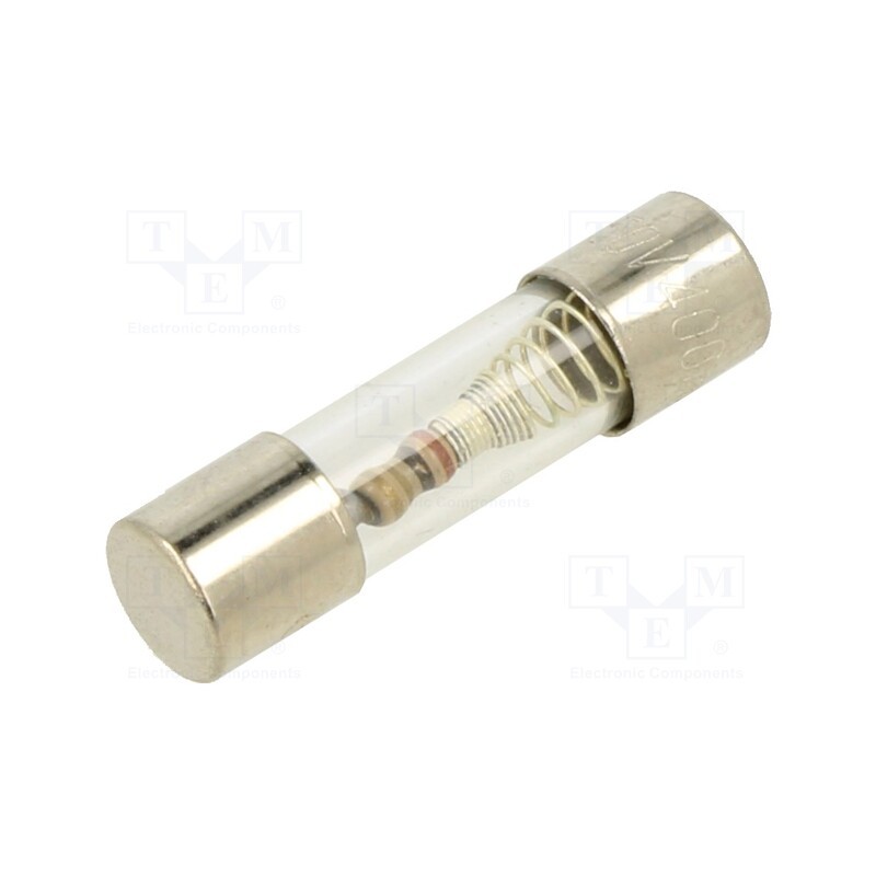 20 pcs : TSC-400MA - Fuse: fuse, time-lag, 400mA, 250VAC, glass, 5x20mm, brass, TSC, bulk
