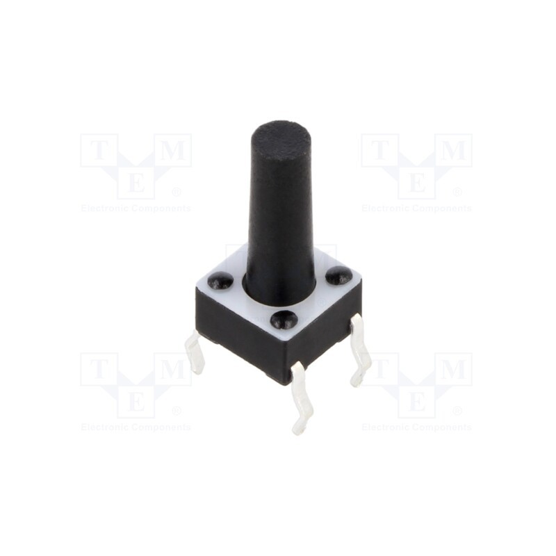 10 pcs : 2-1825910-7 - Microswitch TACT, SPST-NO, Pos: 2, 0.05A/24VDC, THT, none, 1.57N