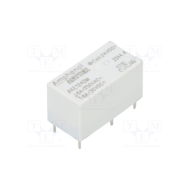 10 pcs : AKE124DM00G - Relay: electromagnetic, SPST-NO, Ucoil: 24VDC, 8A, 8A/250VAC, PCB