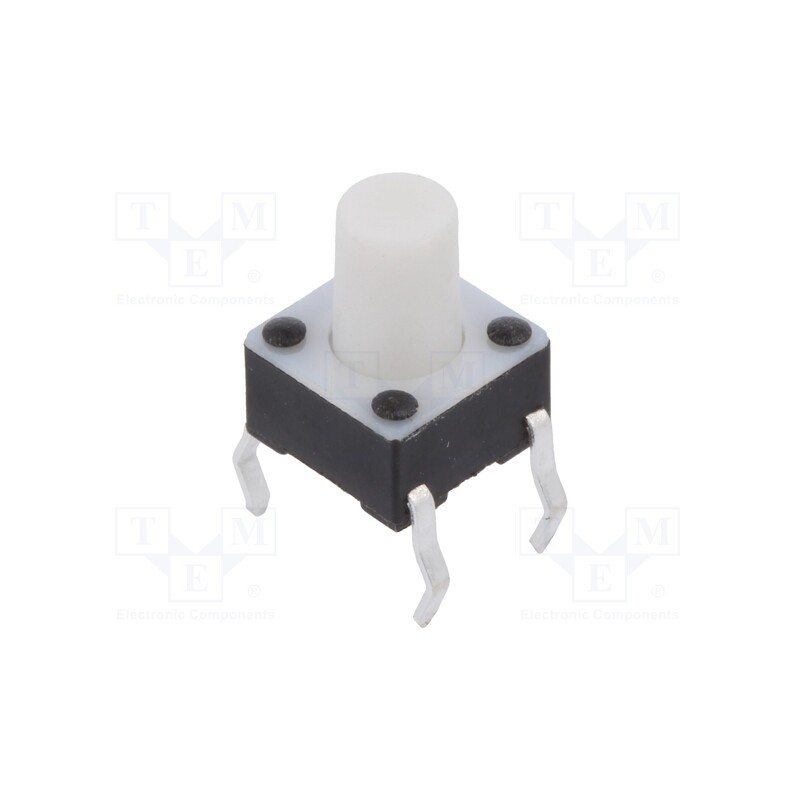 10 pcs : 2-1825910-2 - Microswitch TACT, SPST-NO, Pos: 2, 0.05A/24VDC, THT, none, OFF-(ON)