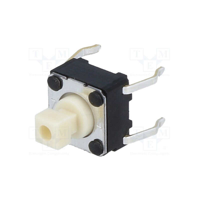 10 pcs : B3F-1050 - Microswitch TACT, SPST-NO, Pos: 2, 0.05A/24VDC, THT, none, 0.98N