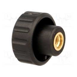 10 pcs : 6521 - Knob, Ø: 20mm, Int.thread: M5, 6mm, H: 16mm, polyamide, knurled