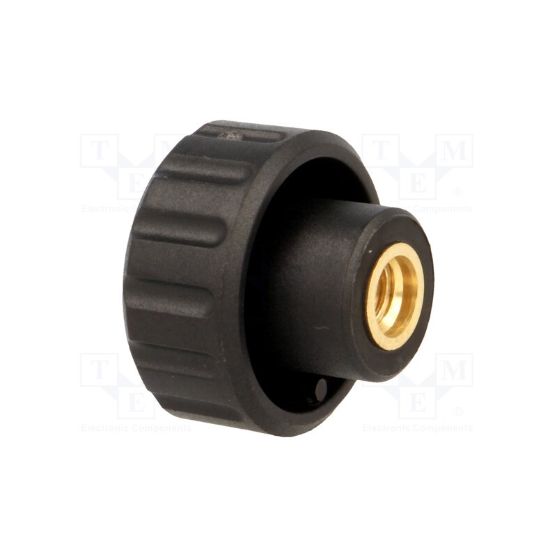 10 pcs : 6521 - Knob, Ø: 20mm, Int.thread: M5, 6mm, H: 16mm, polyamide, knurled