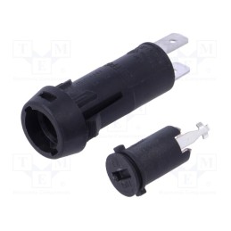 10 pcs : 3101.023 - Fuse holder, cylindrical fuses, 10A, on panel, black, 250VAC, FPG3