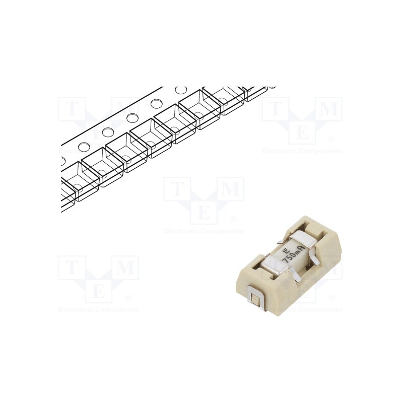 10 pcs : 0154.750DR - Fuse: fuse, quick blow, 750mA, 125VAC, 125V, 125VDC, SMD, 154