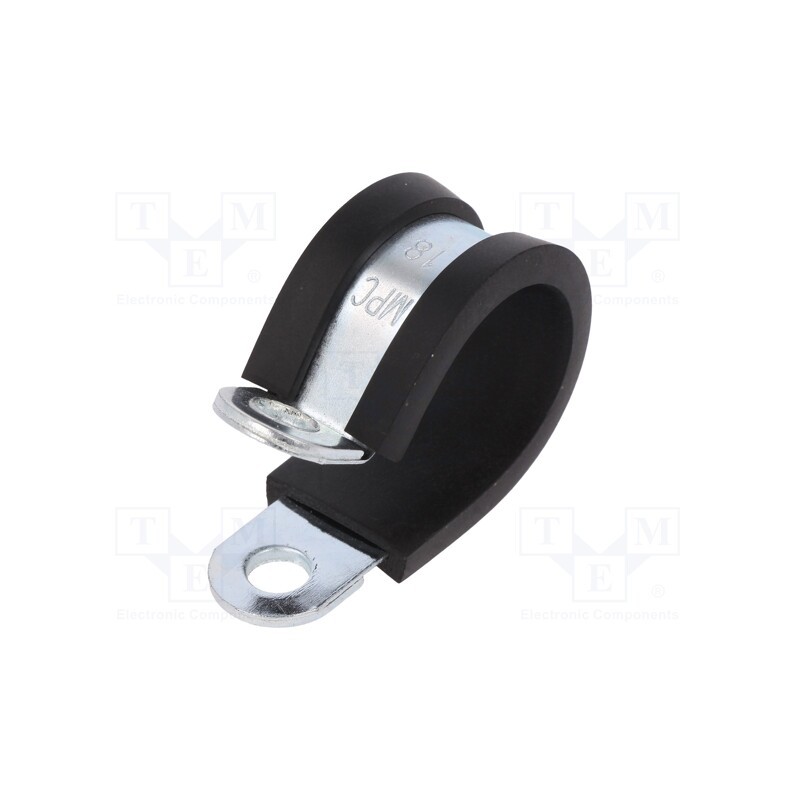 10 pcs : LKD11812 - Fixing clamp, ØBundle : 18mm, W: 12mm, steel, Cover material: EPDM