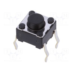 10 pcs : SKHHAKA010 - Microswitch TACT, SPST, Pos: 2, 0.05A/12VDC, THT, 1N, 6x6x3.5mm, 5mm
