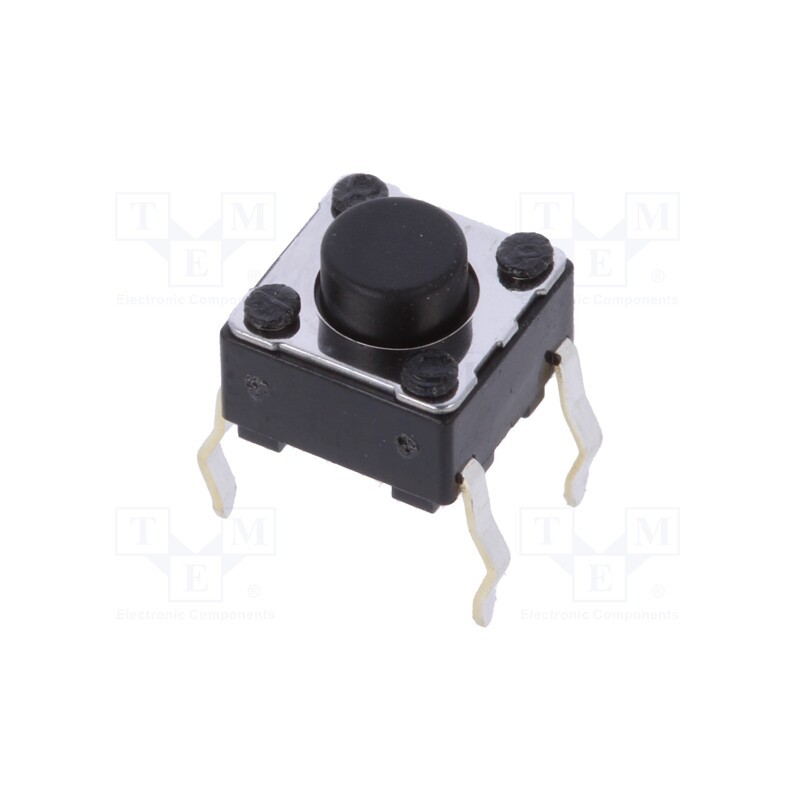 10 pcs : SKHHAKA010 - Microswitch TACT, SPST, Pos: 2, 0.05A/12VDC, THT, 1N, 6x6x3.5mm, 5mm
