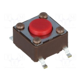 10 pcs : DTSM-61R-V-B - Microswitch TACT, SPST-NO, Pos: 2, 0.05A/12VDC, SMT, none, 2.6N