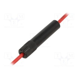10 pcs : LPA-07B-12R - Fuse holder, cylindrical fuses, 6.3x32mm, Imax: 30A, Leads: cables