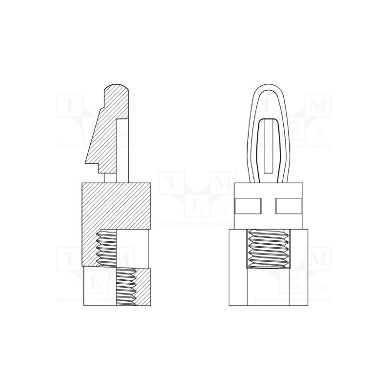 50 pcs : 8G519V42411 - PCB distance, polyamide 66, L: 15.9mm, Plate mount.hole dia: 4mm
