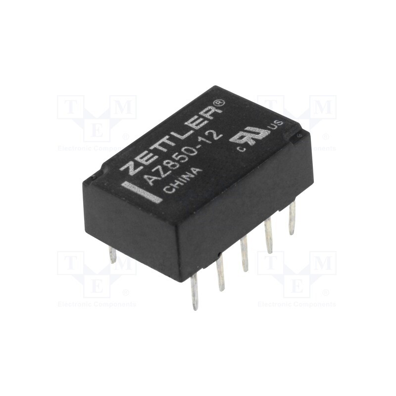 10 pcs : AZ850-12 - Relay: electromagnetic, DPDT, Ucoil: 12VDC, 1A, 0.5A/125VAC, PCB