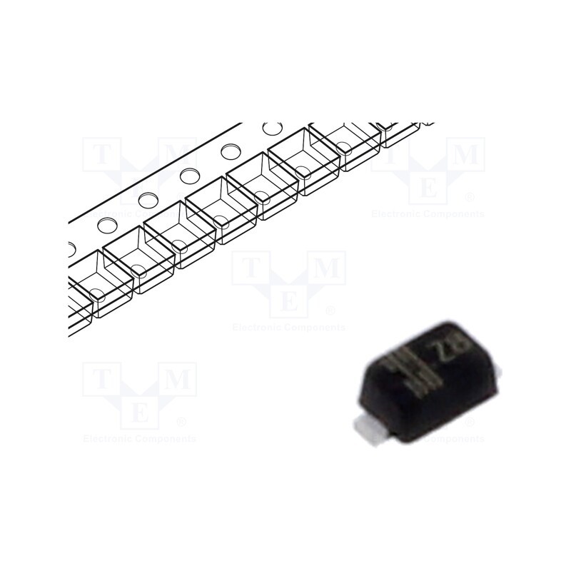 50 pcs : MM5Z30 - Diode: Zener, 0.3W, 30V, 6mA, SMD, , SOD523F, single diode