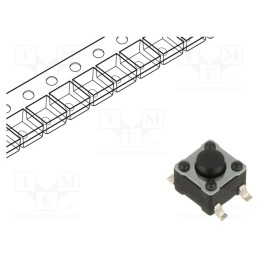10 pcs : PTS647SN38SMTR2 LFS - Microswitch TACT, SPST-NO, Pos: 2, 0.05A/12VDC, SMT, none, 1N, 3.8mm