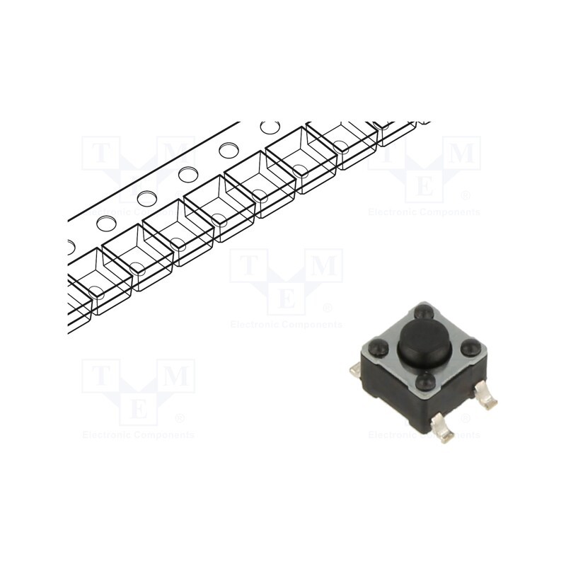 10 pcs : PTS647SN38SMTR2 LFS - Microswitch TACT, SPST-NO, Pos: 2, 0.05A/12VDC, SMT, none, 1N, 3.8mm
