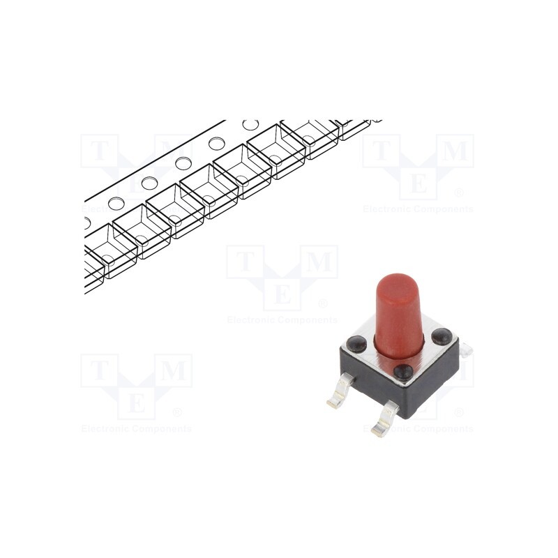 10 pcs : TL3305CF260QG - Microswitch TACT, SPST, Pos: 2, 0.05A/12VDC, SMD, none, 1.57N, 7mm