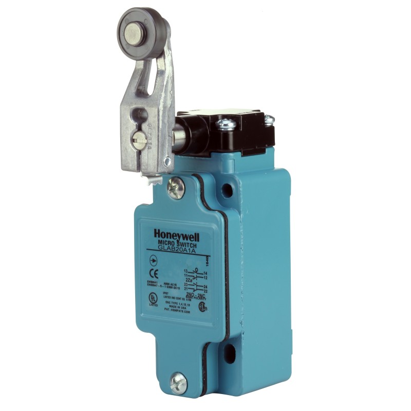 1 pcs - Honeywell Roller Lever Limit Switch, 1NC/1NO, IP67, SPDT, Die Cast Zinc Housing, 600V ac ac Max, 10A Max