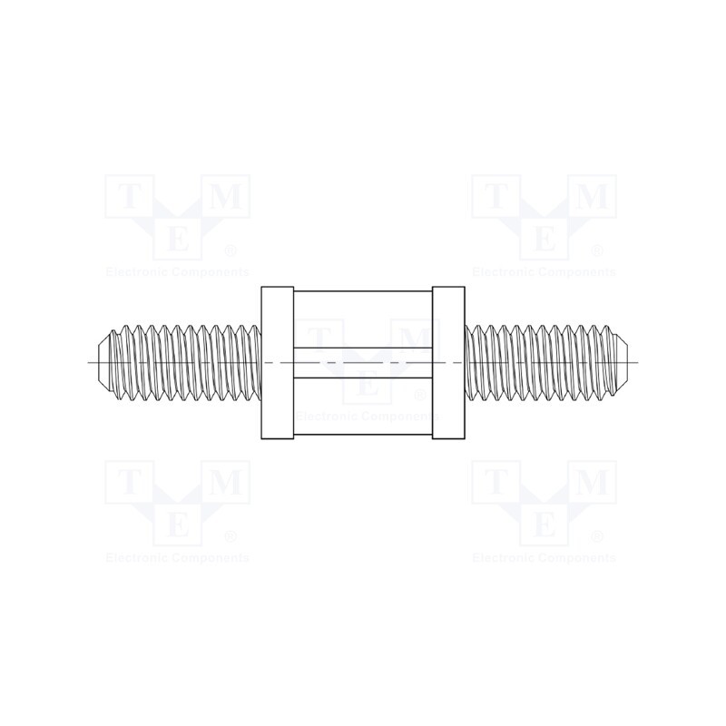 50 pcs : 8G516V40809 - Spacer sleeve, cylindrical, polyamide 66, UNC6-32, 9.5mm, natural