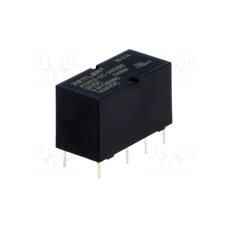 10 pcs : AZ822-2C-24DSE - Relay: electromagnetic, DPDT, Ucoil: 24VDC, 2A, 0.5A/120VAC, PCB