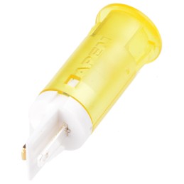 1 pcs - Apem Yellow Panel Mount Indicator, 24V dc, 12mm Mounting Hole Size, Faston, Solder Lug Termination