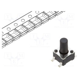 10 pcs : PTS647SN70SMTR2 LFS - Microswitch TACT, SPST-NO, Pos: 2, 0.05A/12VDC, SMT, none, 1N, 7mm