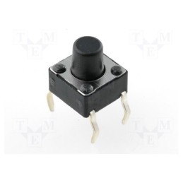 10 pcs : DTS-63K - Microswitch TACT, SPST-NO, Pos: 2, 0.05A/12VDC, THT, none, 1N, 7mm