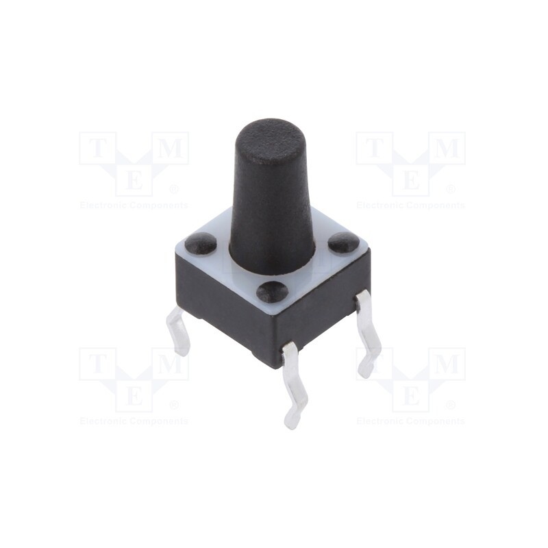 10 pcs : 1-1825910-4 - Microswitch TACT, SPST-NO, Pos: 2, 0.05A/24VDC, THT, none, OFF-(ON)