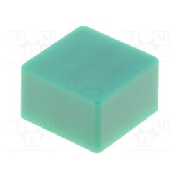 10 pcs : B32-1250 - Button, push-in, 5.5mm, -25÷70°C, square, green, 9x9mm