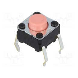 10 pcs : B3F-1025 - Microswitch TACT, SPST-NO, Pos: 2, 0.05A/24VDC, THT, none, 2.55N