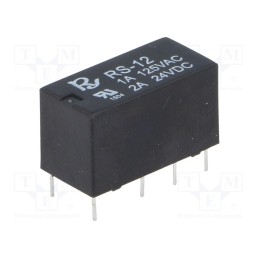 10 pcs : RS-12 - Relay: electromagnetic, DPDT, Ucoil: 12VDC, Icontacts max: 2A, PCB