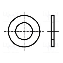 500 pcs : 1759167 - Washer, round, M2,5, D6mm, h0.5mm, brass, DIN 125A, BN 560