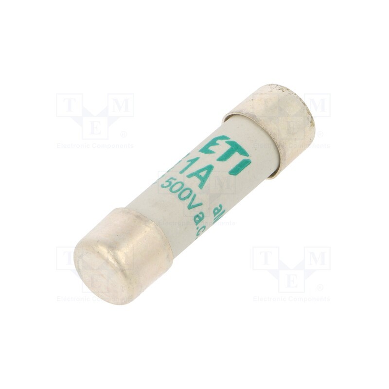 10 pcs : 2621000 - Fuse: fuse, aM, 1A, 500VAC, cylindrical, 10.3x38mm