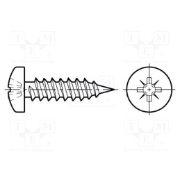 500 pcs : 3061516 - Screw, 2.2x13, Head: cheese head, Pozidriv, PZ1, ISO 7049, BN 13259