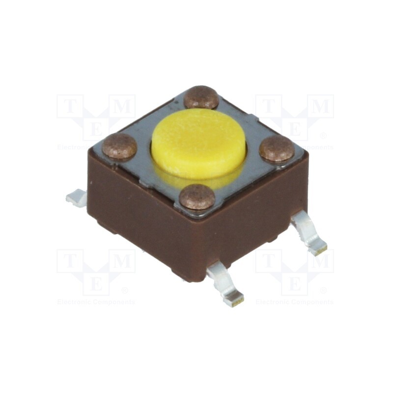 10 pcs : DTSM-61Y-V-B - Microswitch TACT, SPST-NO, Pos: 2, 0.05A/12VDC, SMT, none, 5.2N