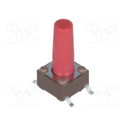 10 pcs : DTSM-66R-V-B - Microswitch TACT, SPST-NO, Pos: 2, 0.05A/12VDC, SMT, none, 2.6N