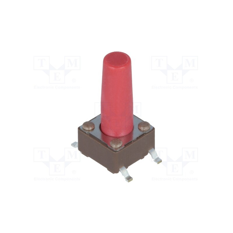 10 pcs : DTSM-66R-V-B - Microswitch TACT, SPST-NO, Pos: 2, 0.05A/12VDC, SMT, none, 2.6N
