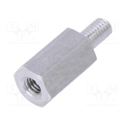 50 pcs : 235X10 - Screwed spacer sleeve, 10mm, Int.thread: M3, Ext.thread: M3