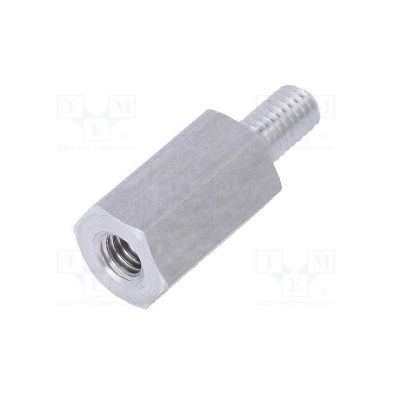 50 pcs : 235X10 - Screwed spacer sleeve, 10mm, Int.thread: M3, Ext.thread: M3