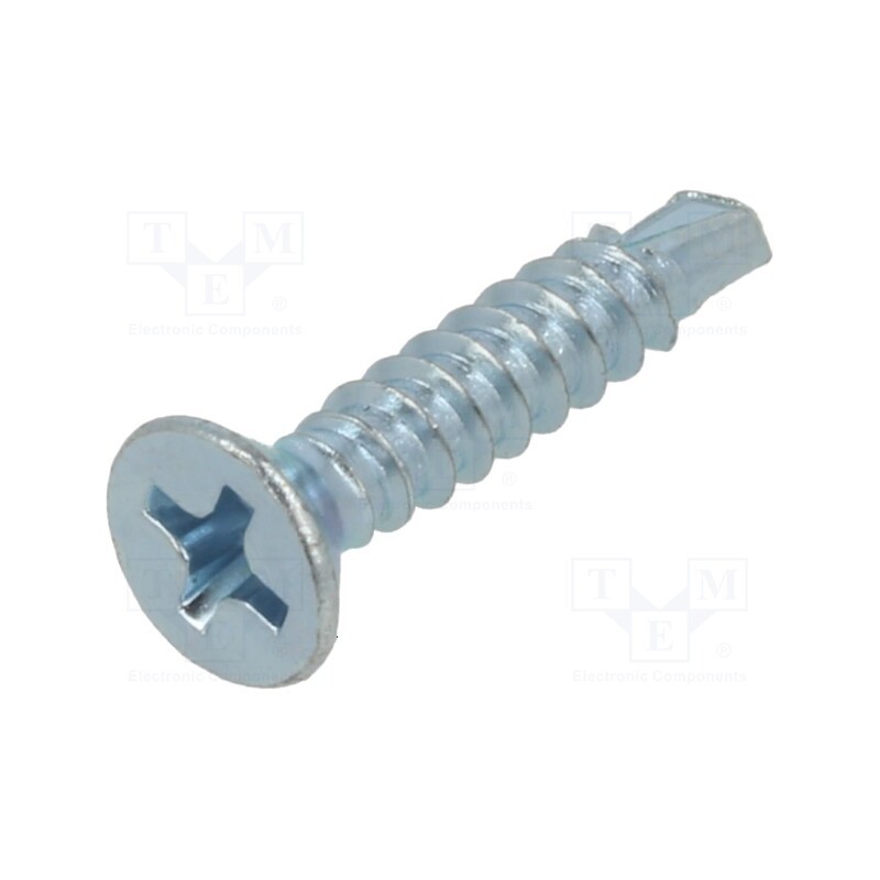 500 pcs : 1394096 - Screw, for metal, 3.5x19, Head: countersunk, Phillips, PH2, zinc