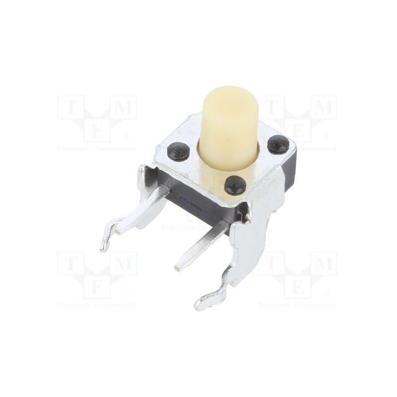 10 pcs : 1-1825027-4 - Microswitch TACT, SPST-NO, Pos: 2, 0.05A/24VDC, THT, none, OFF-(ON)
